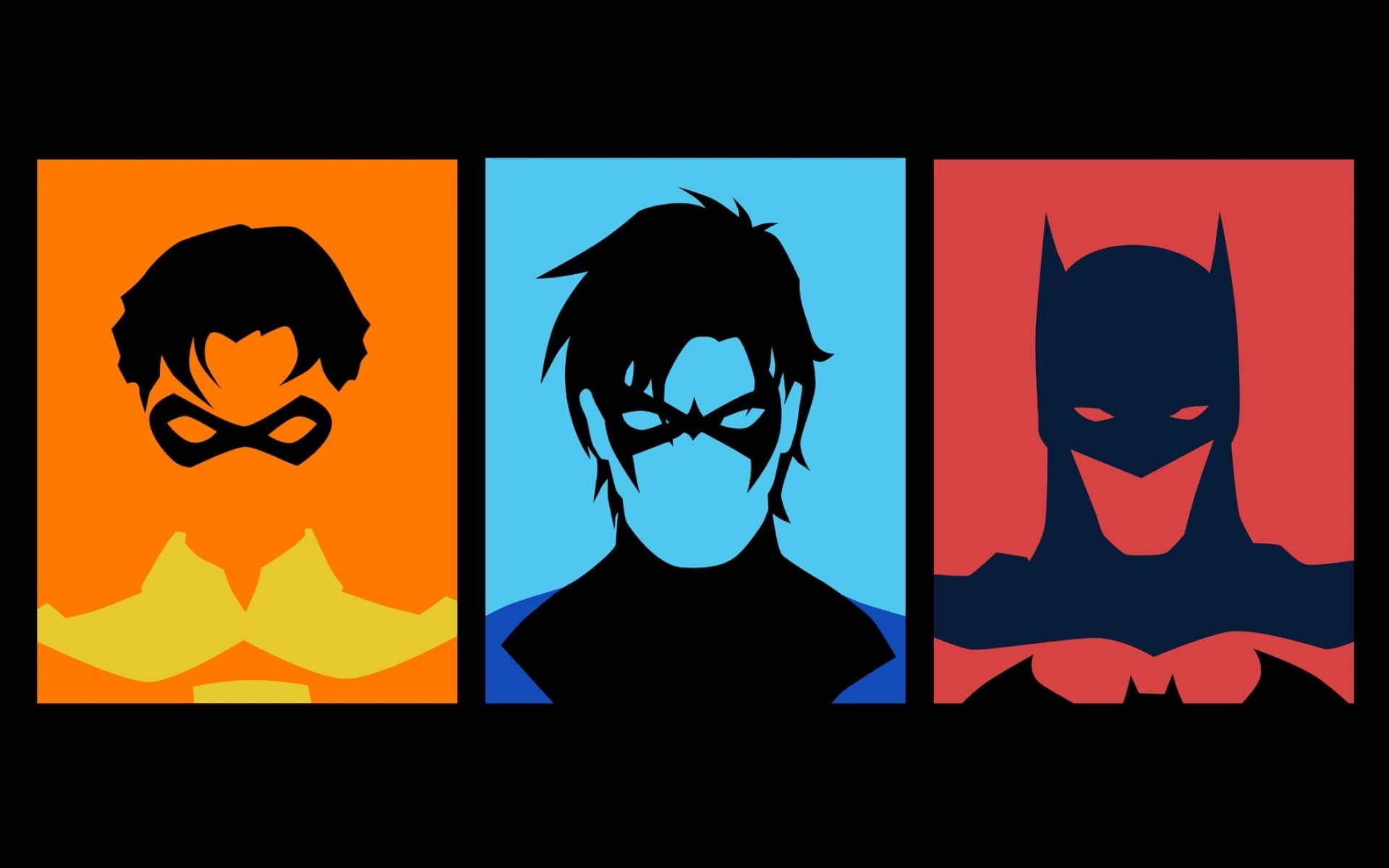 Wallpaper Batman Robin Minimalistic Dc Ics Superheroes