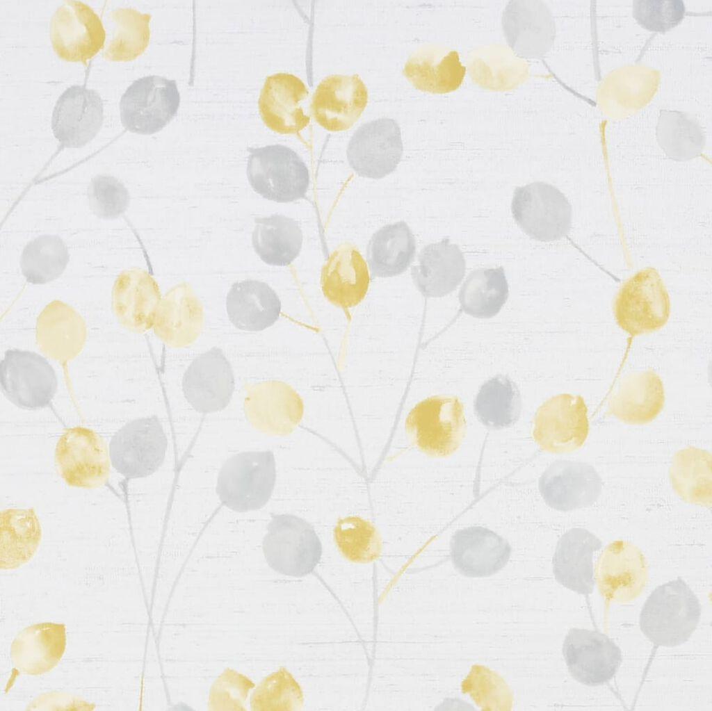Arthouse Sketched Leaves Yellow Gray Wallpaper   Ubuy India