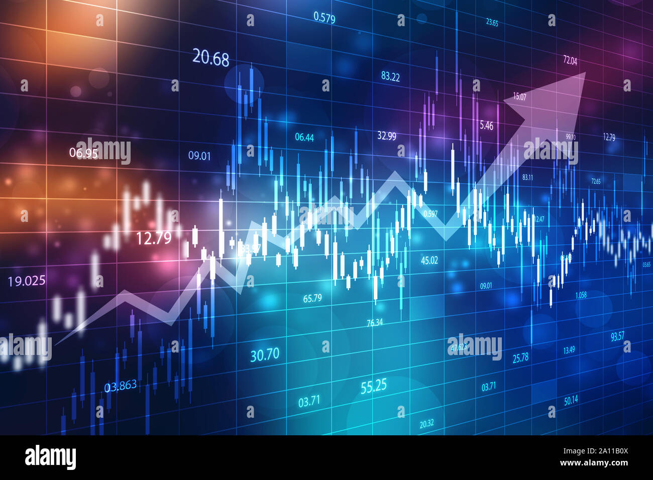 Creative Blue Forex Chart Wallpaper With Grid Invest And Finance