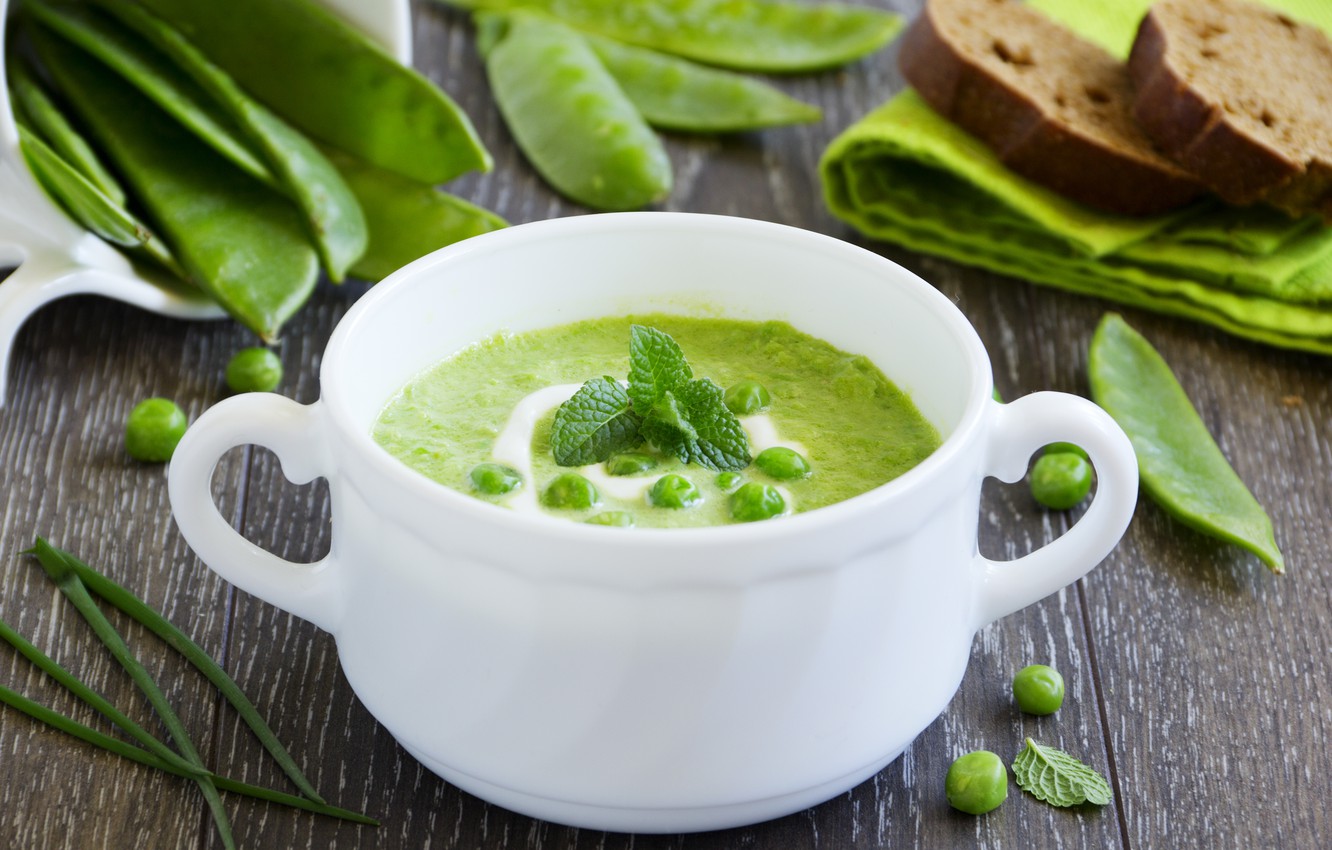 Wallpaper Greens Peas Sour Cream Soup The First