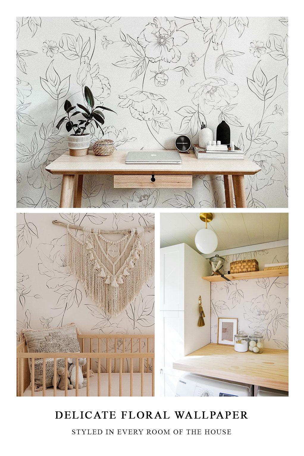 How To Style Our Delicate Floral Wallpaper In Every Room Of The