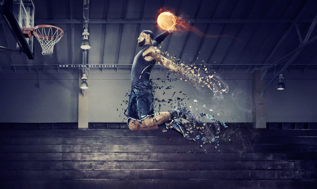 Lebron James Shattered Dunking Wallpaper By Olieng
