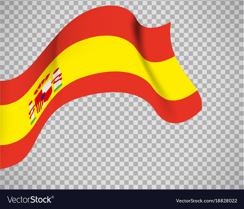 Spain Flag On Transparent Background Royalty Vector