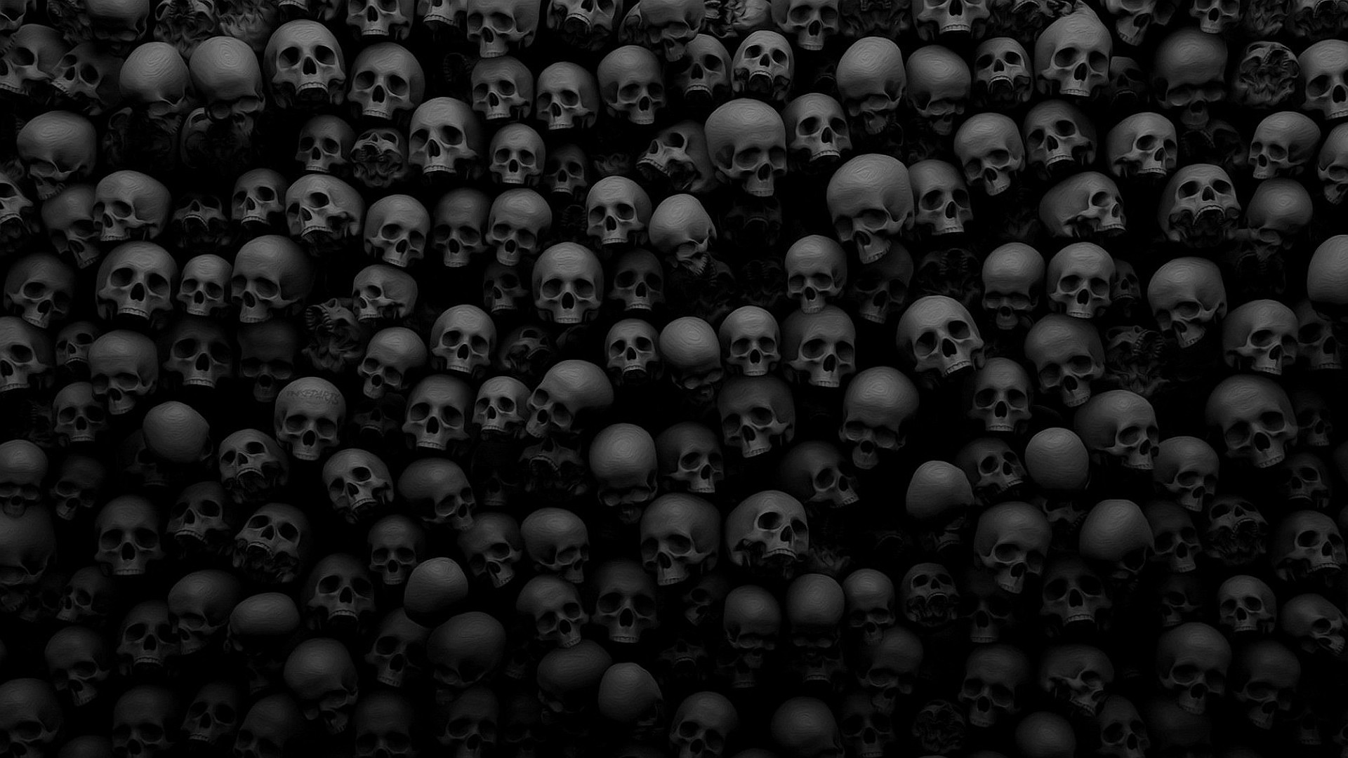 A Lot Of Skulls On Black Backgound Texture HD Wallpaper