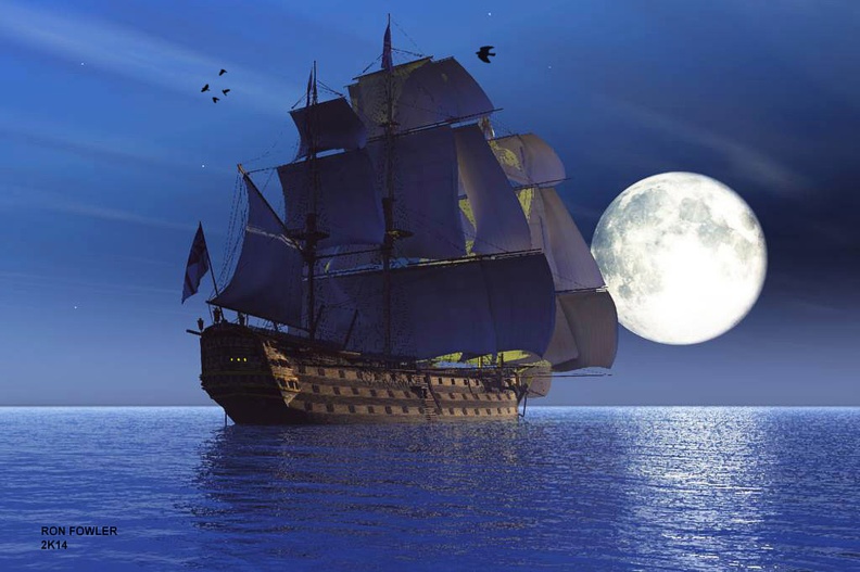 Hms Victory Wallpaper Moon Ship Skykings Wo3d
