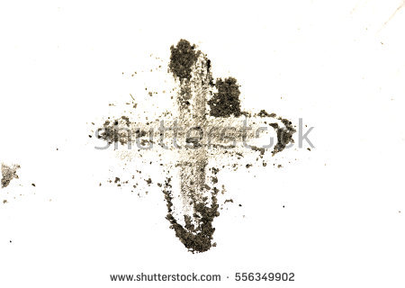 Cross Made Ashes Ash Wednesday Lent Stock Photo