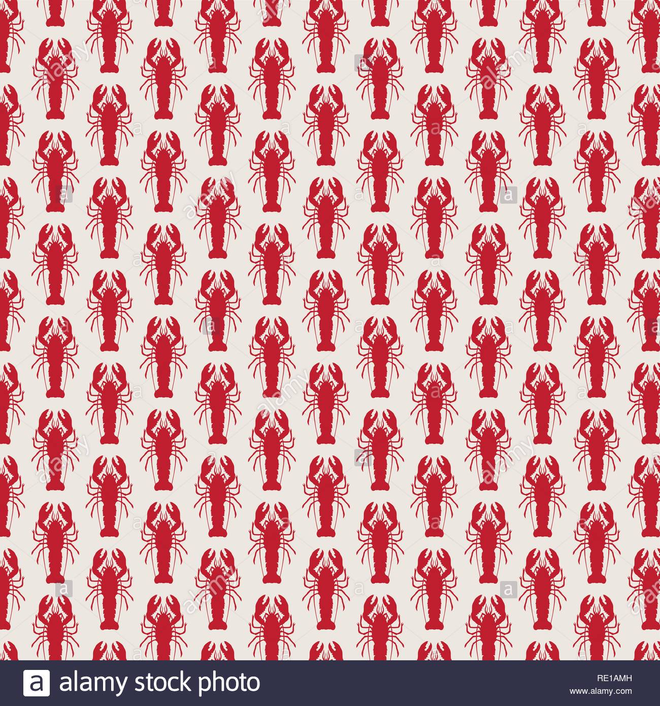 Lobster Vector Seamless Red Repeat For Any Use On Light Brown