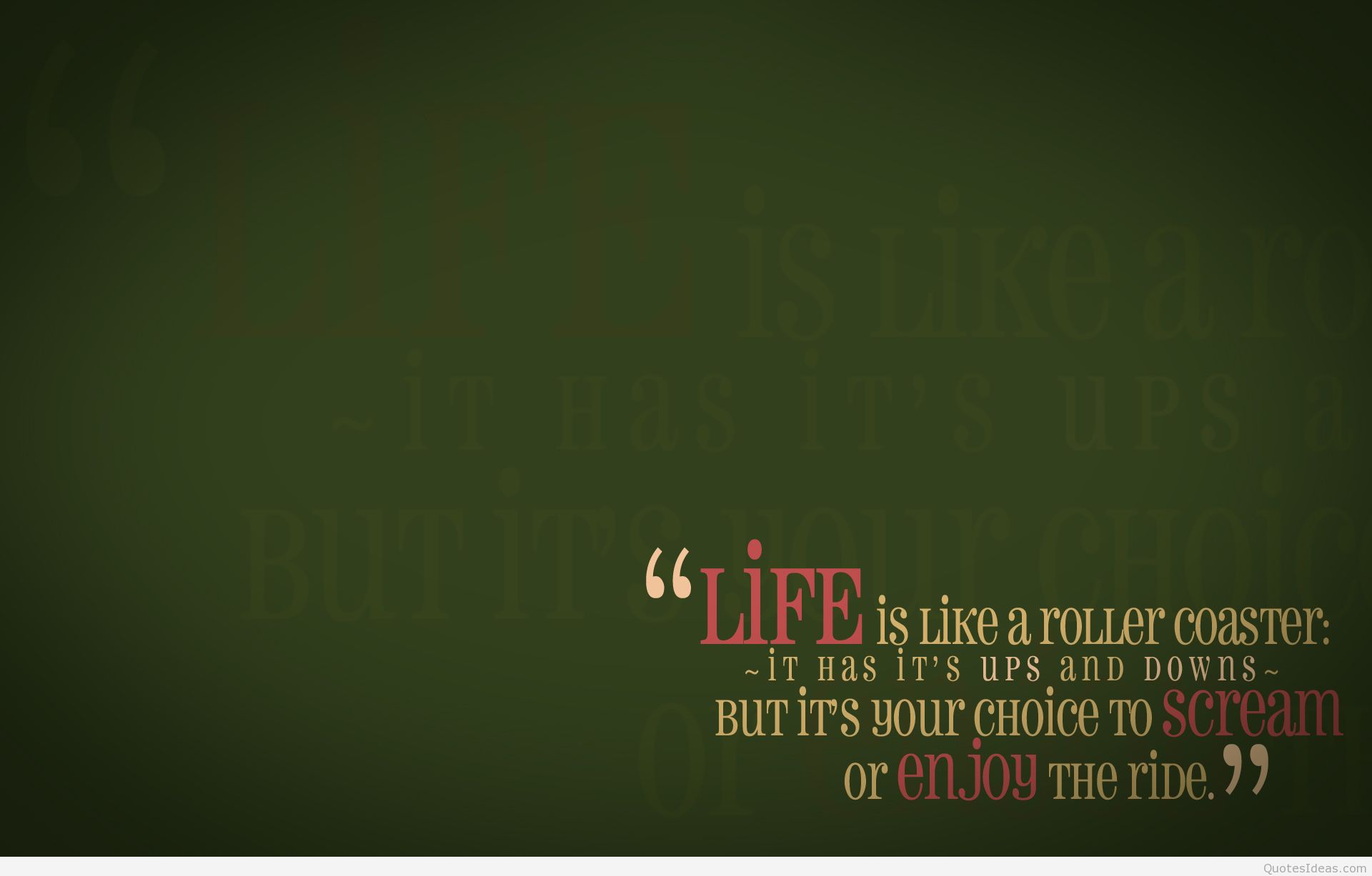 Motivational quote on a dark green background: 