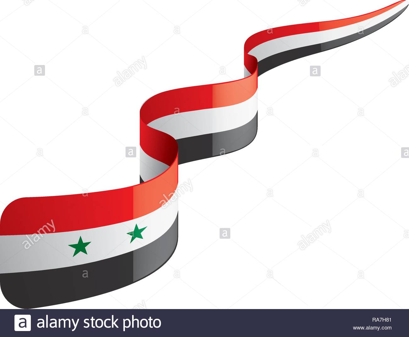 Syria Flag Vector Illustration On A White Background Stock
