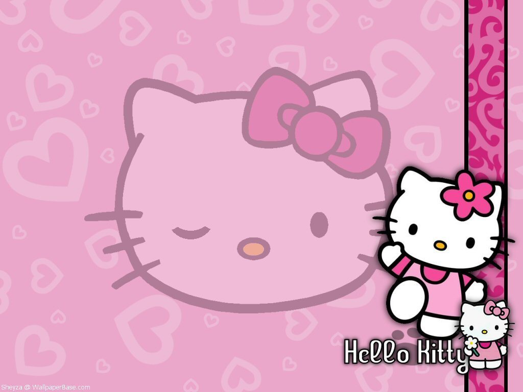 Hello Kitty Wallpaper Pink And Black 1024x768