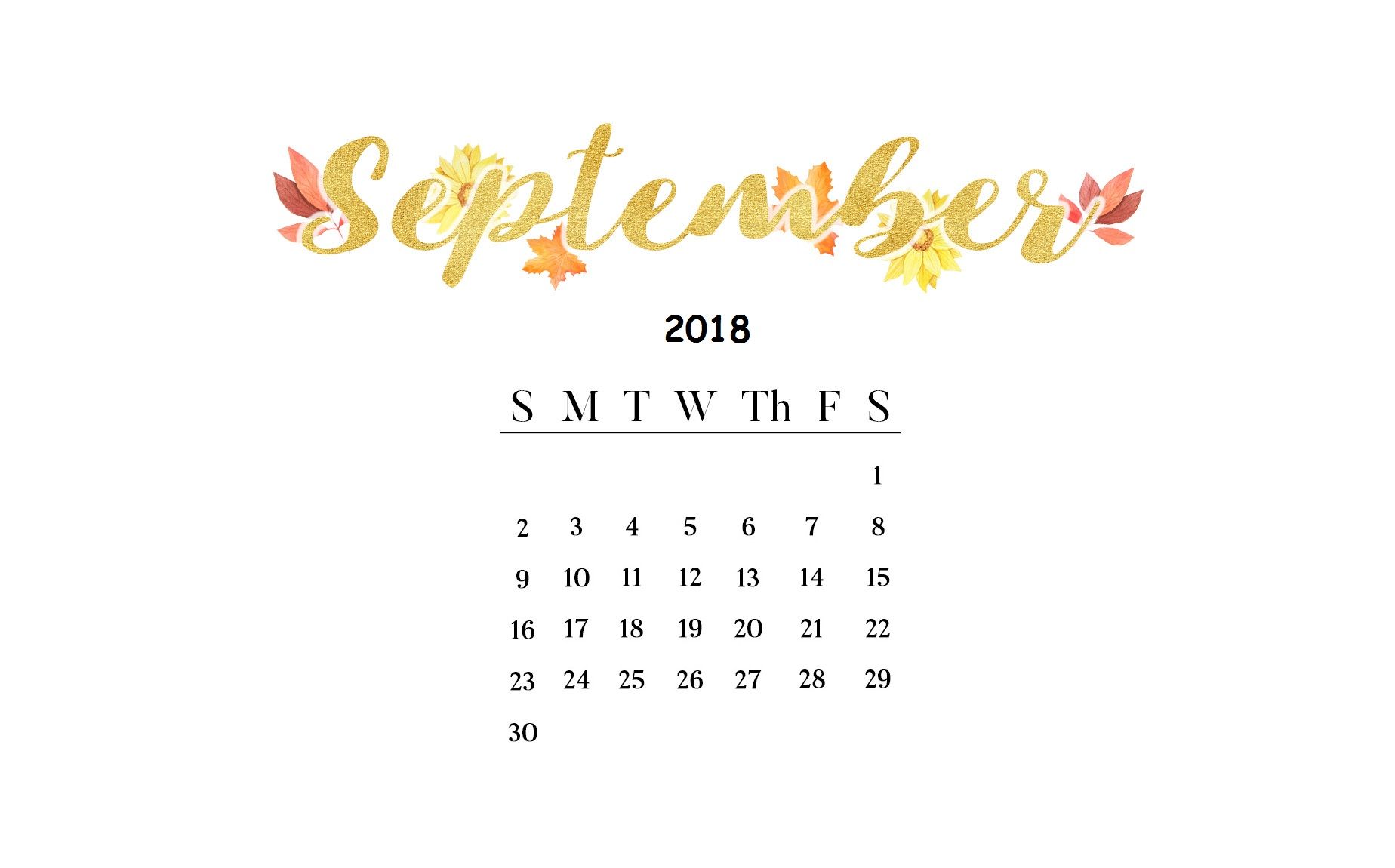 Cute Calendar September In Wallpaper
