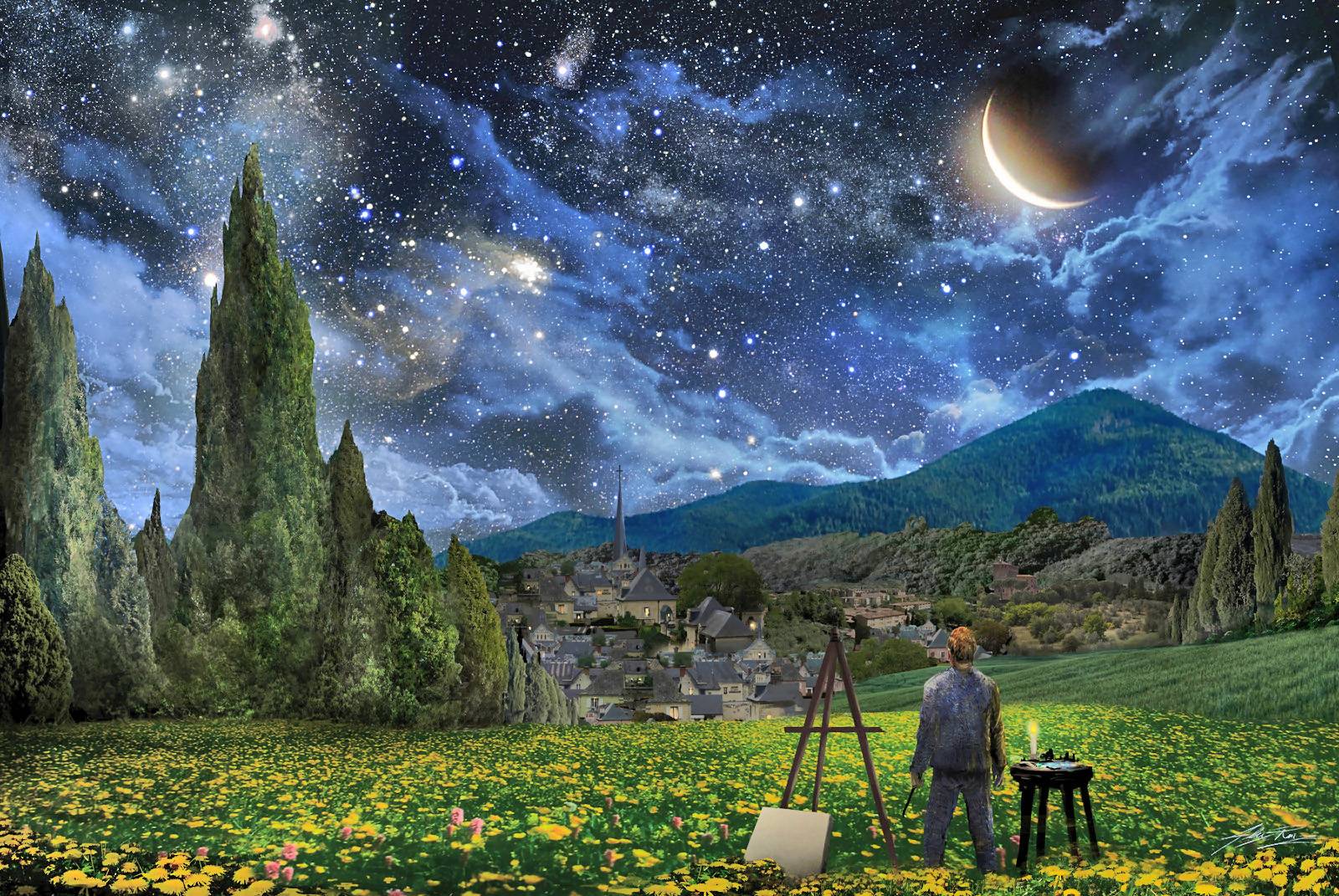Tardis Starry Night Desktop Van Gogh S Inspiration