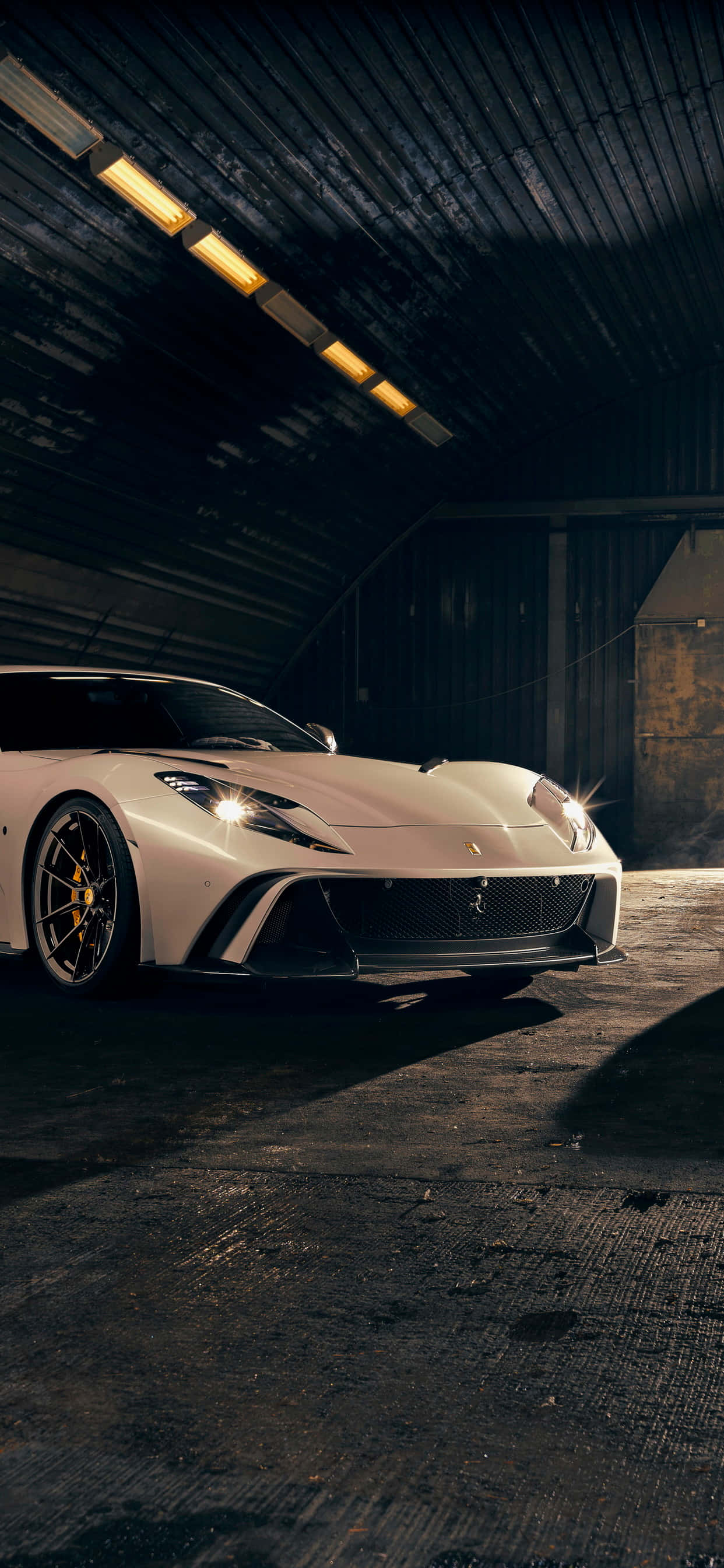 White Ferrari Iphone Wallpaper