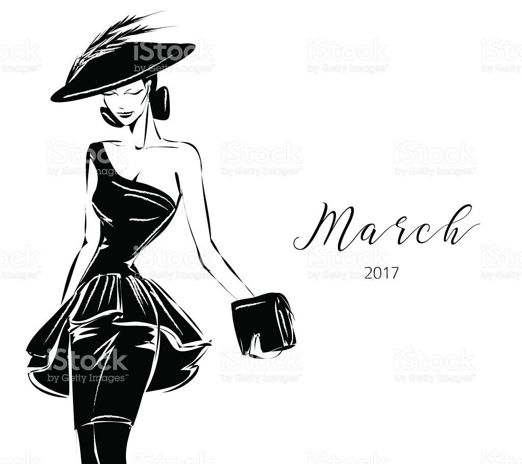 Black And White Fashion Woman Model With Boutique Logo Background