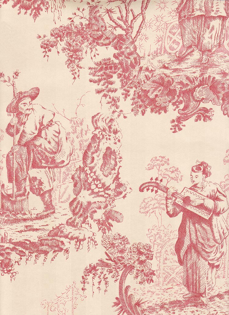 Romantic Victorian Commercial Grade Wallpaper Whimsical Red  Etsy Canada