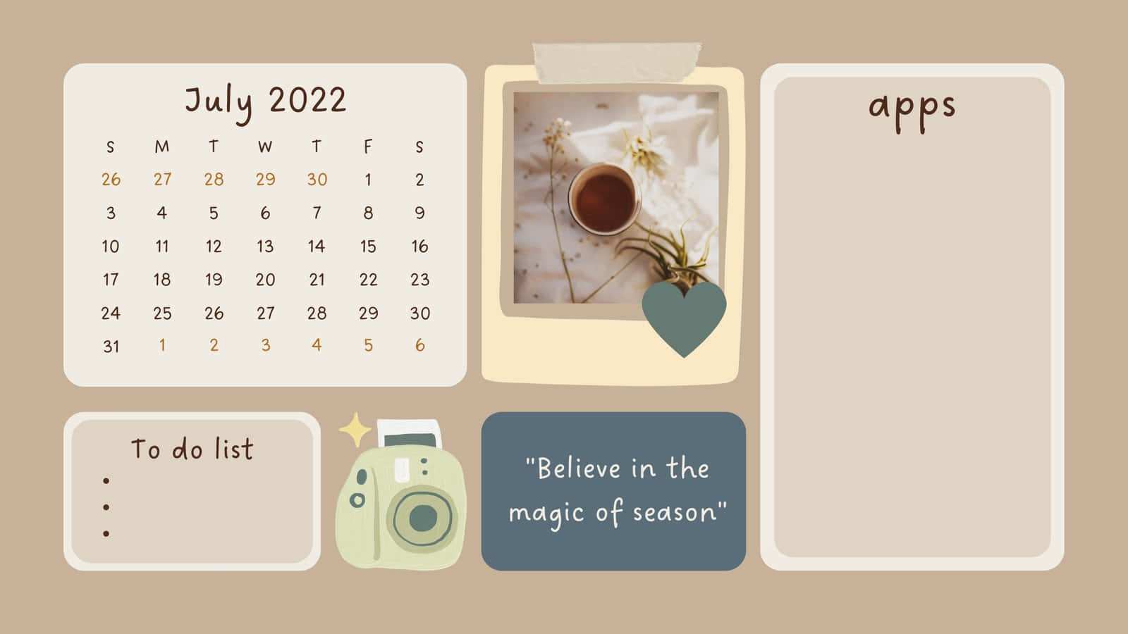 Cute Desktop Organizer Wallpaper