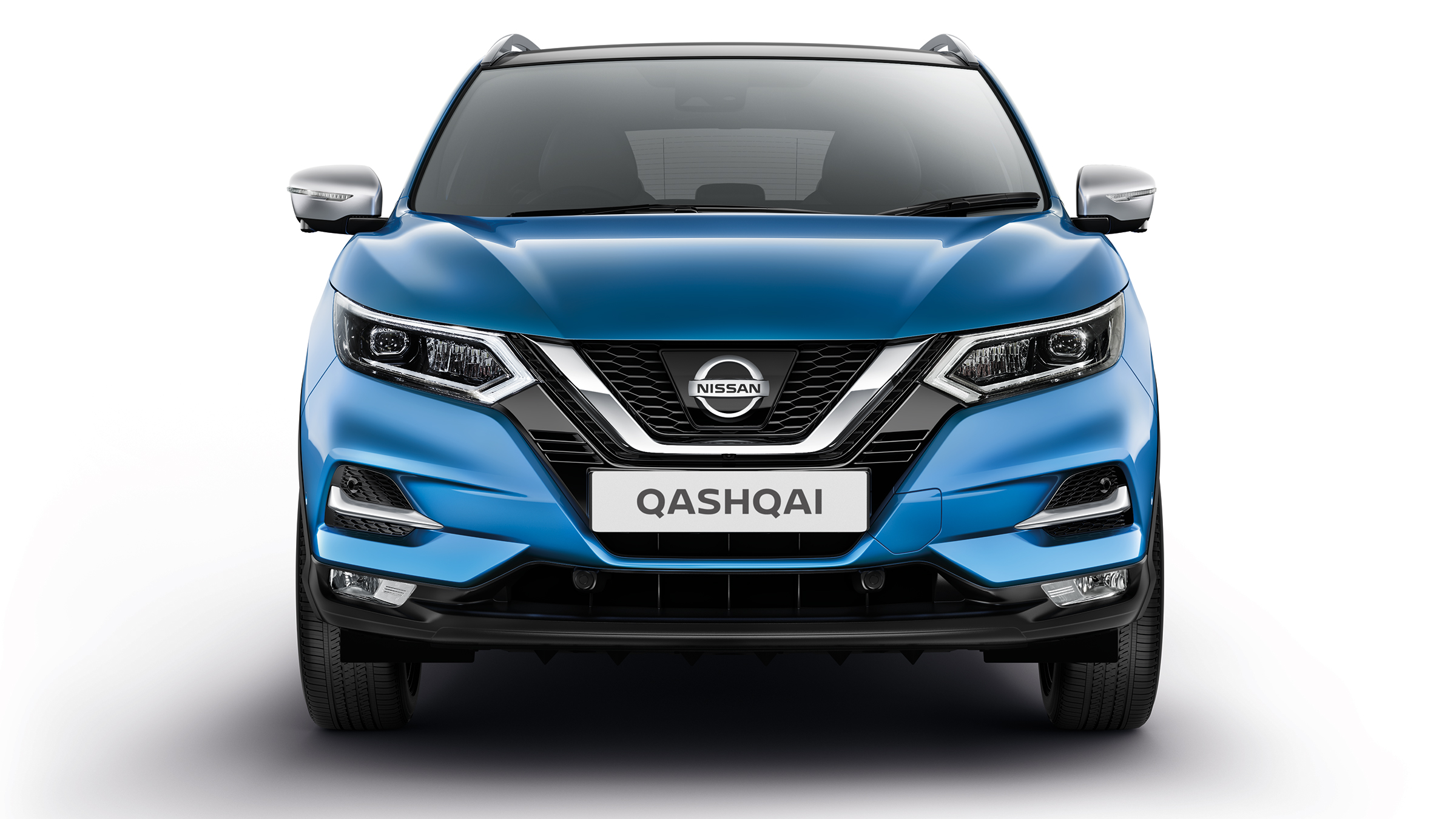 Nissan Qashqai Blue Color Front Side White Background 4k UHD