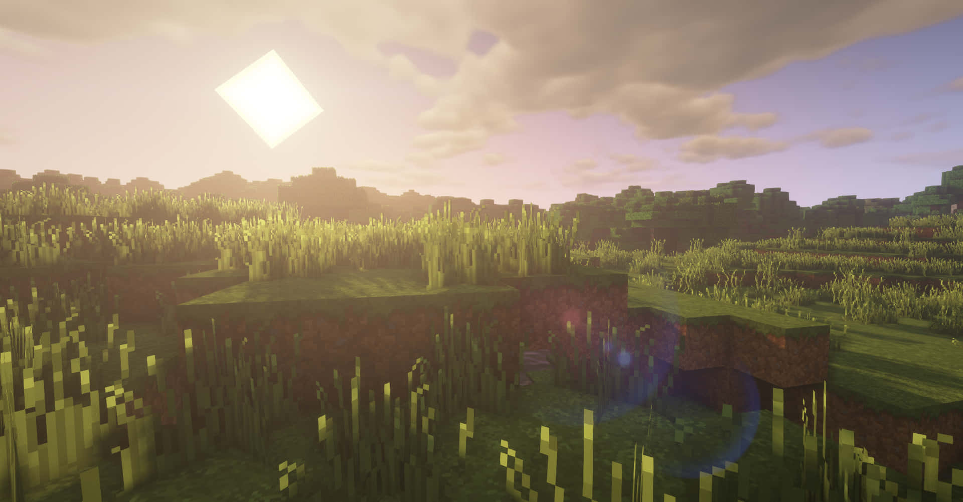 Minecraft Sunset Wallpaper