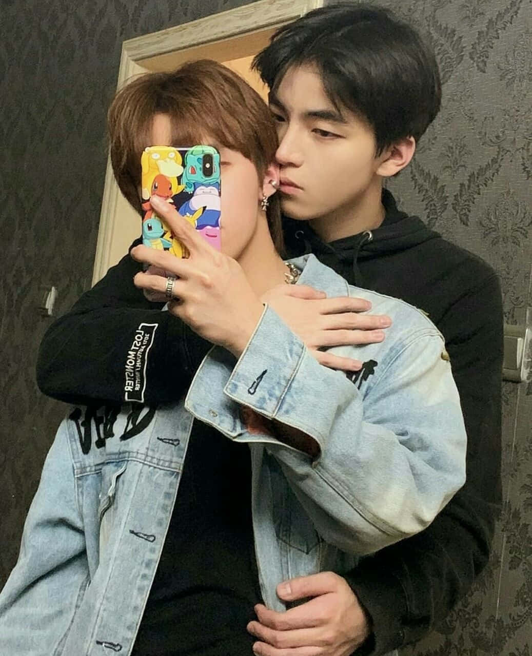 Two Gay Boys Back Hug Wallpaper