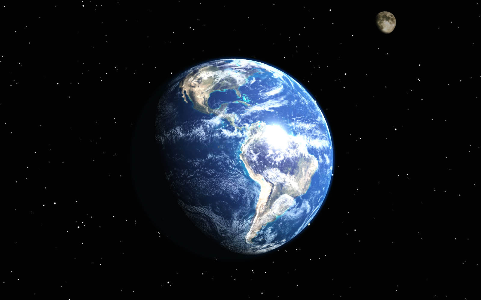 Wallpaper Earthand Moon Desktop Earth And
