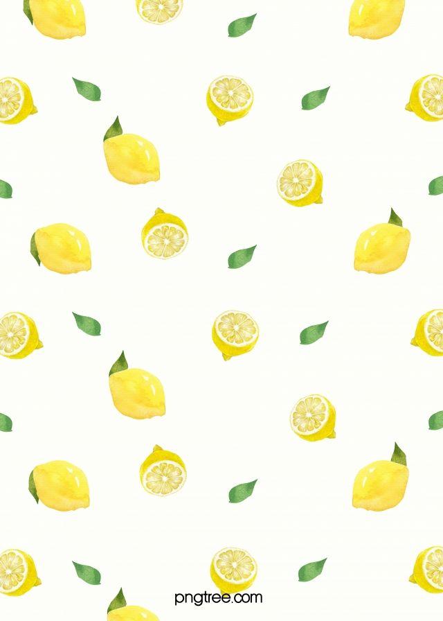 Summer Background Of Watercolor Hand Painted Lemon Wallpaper