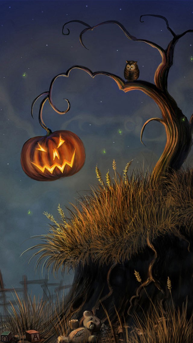 Halloween Tree iPhone Wallpaper Desktop