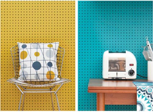 Pegboard Wallpaper For Home Sewing Space