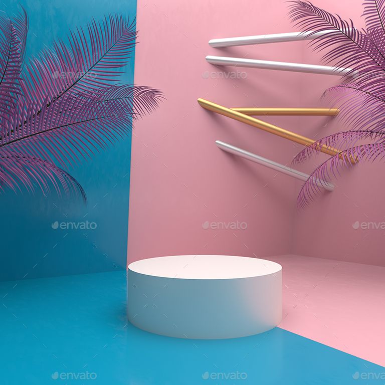 Pink And Blue 3d Background For Product Showcase