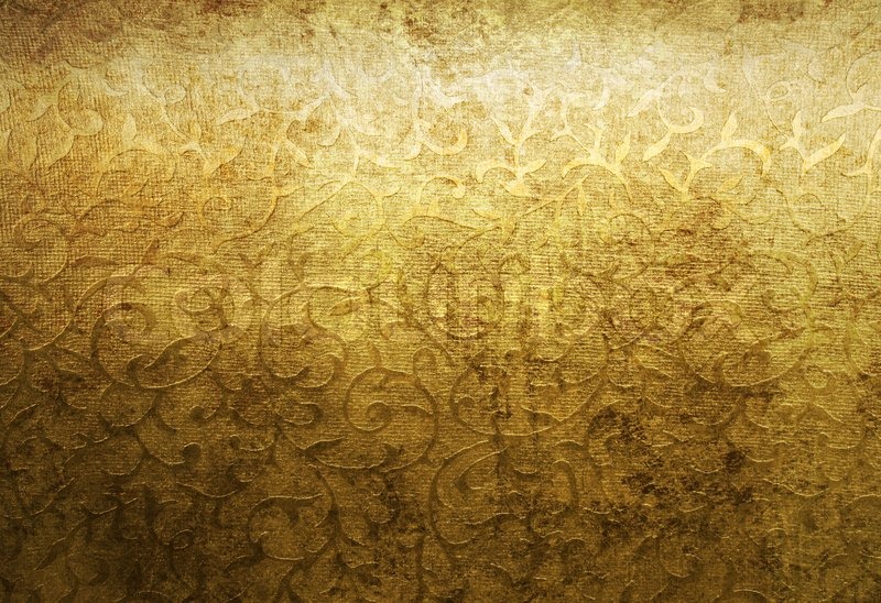 Stock Image Of Golden Grunge Brocade Texture Background