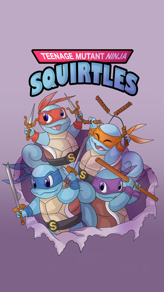 Teenage Mutant Ninja Squirtles iPhone Wallpaper