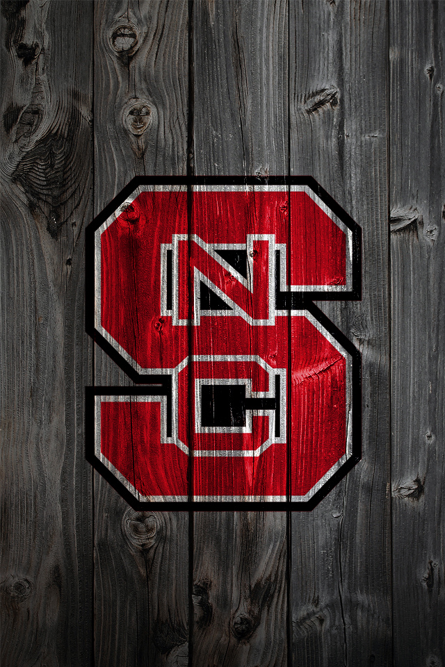 North Carolina State Logo On Wood Background iPhone Wallpaper
