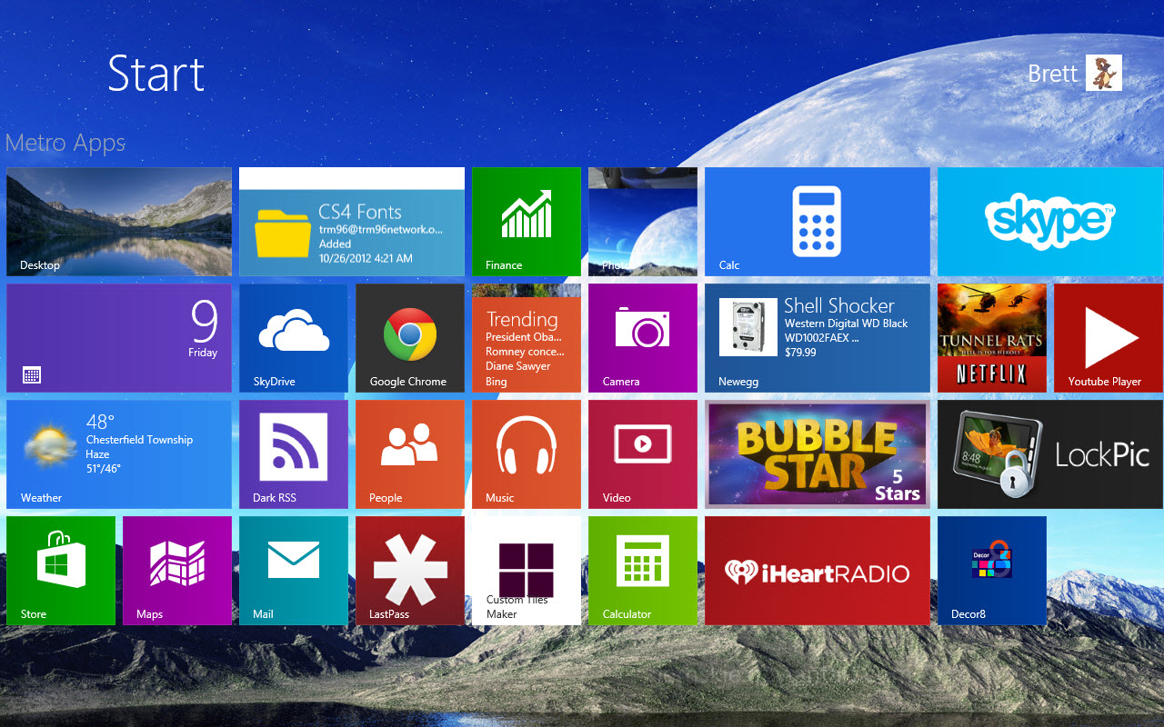 Change Windows Start Screen Background With Decor8