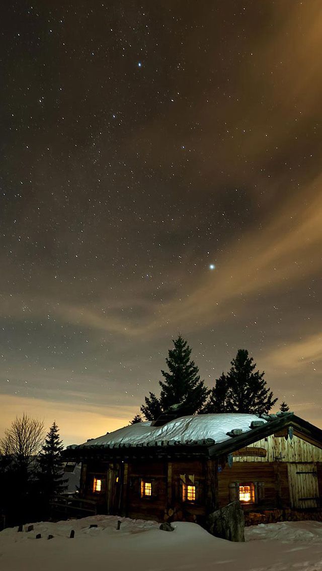 Winter night sky iPhone 5s Wallpaper Download iPhone Wallpapers