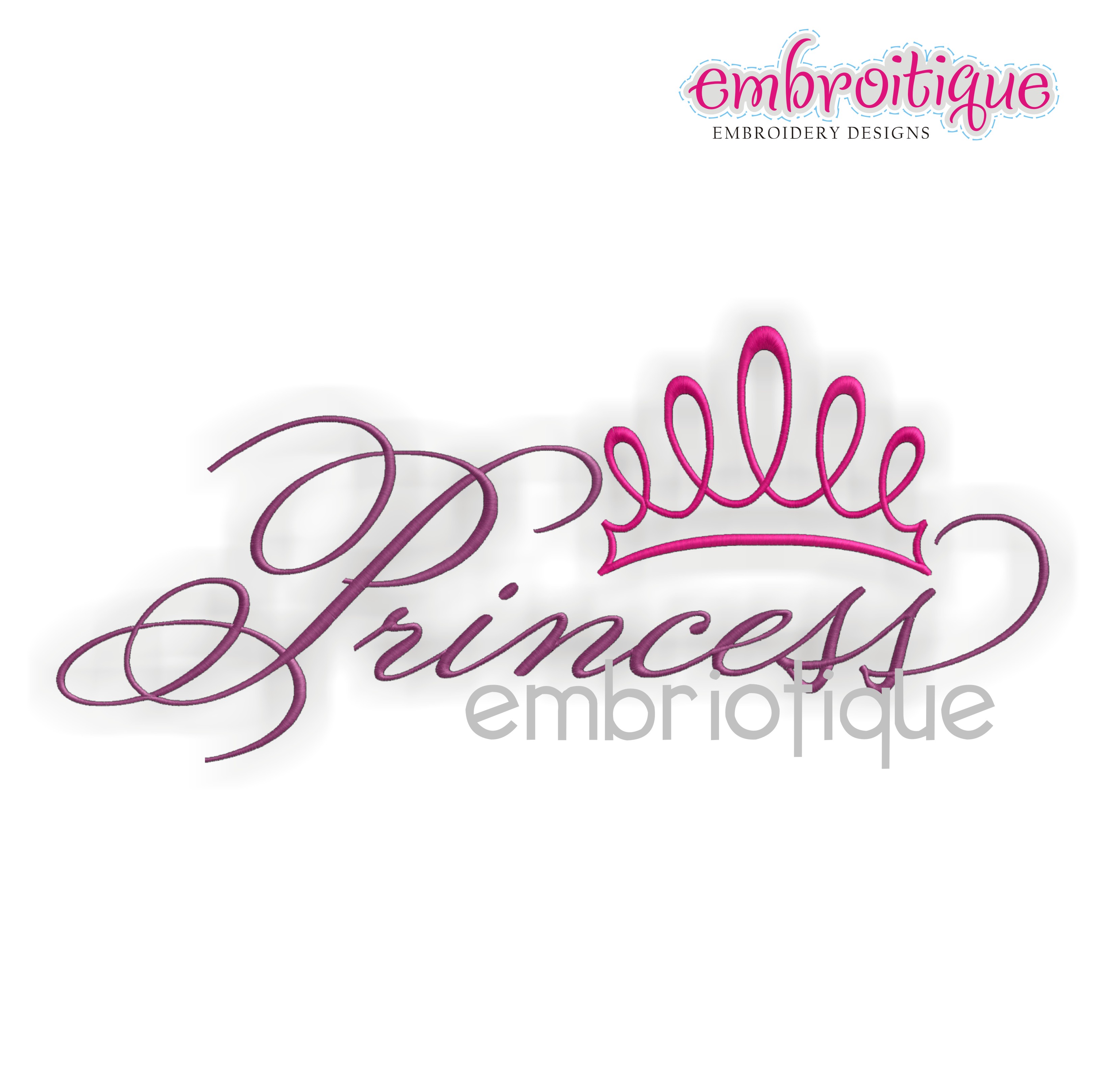 Oct Dec Princess Script With Tiara Embroidery Design On Sale Now