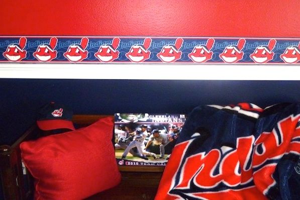 Indians Bedroom With Chief Wahoo Wallpaper Border Thisiscle