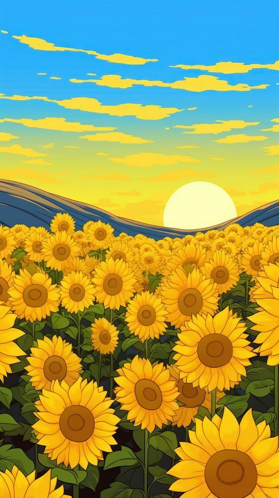 Sunflower Field Background Landscape Outdoors Wallpaper