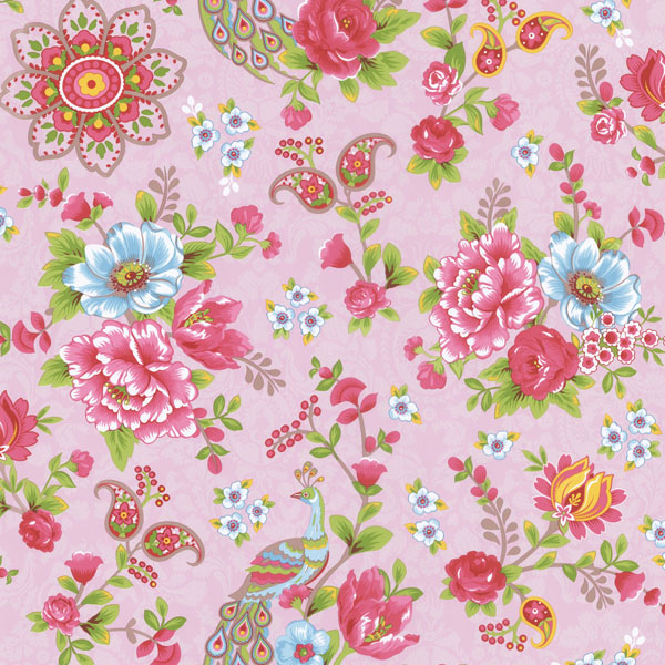 313053 Pink Paisley Floral   Eijffinger Wallpaper