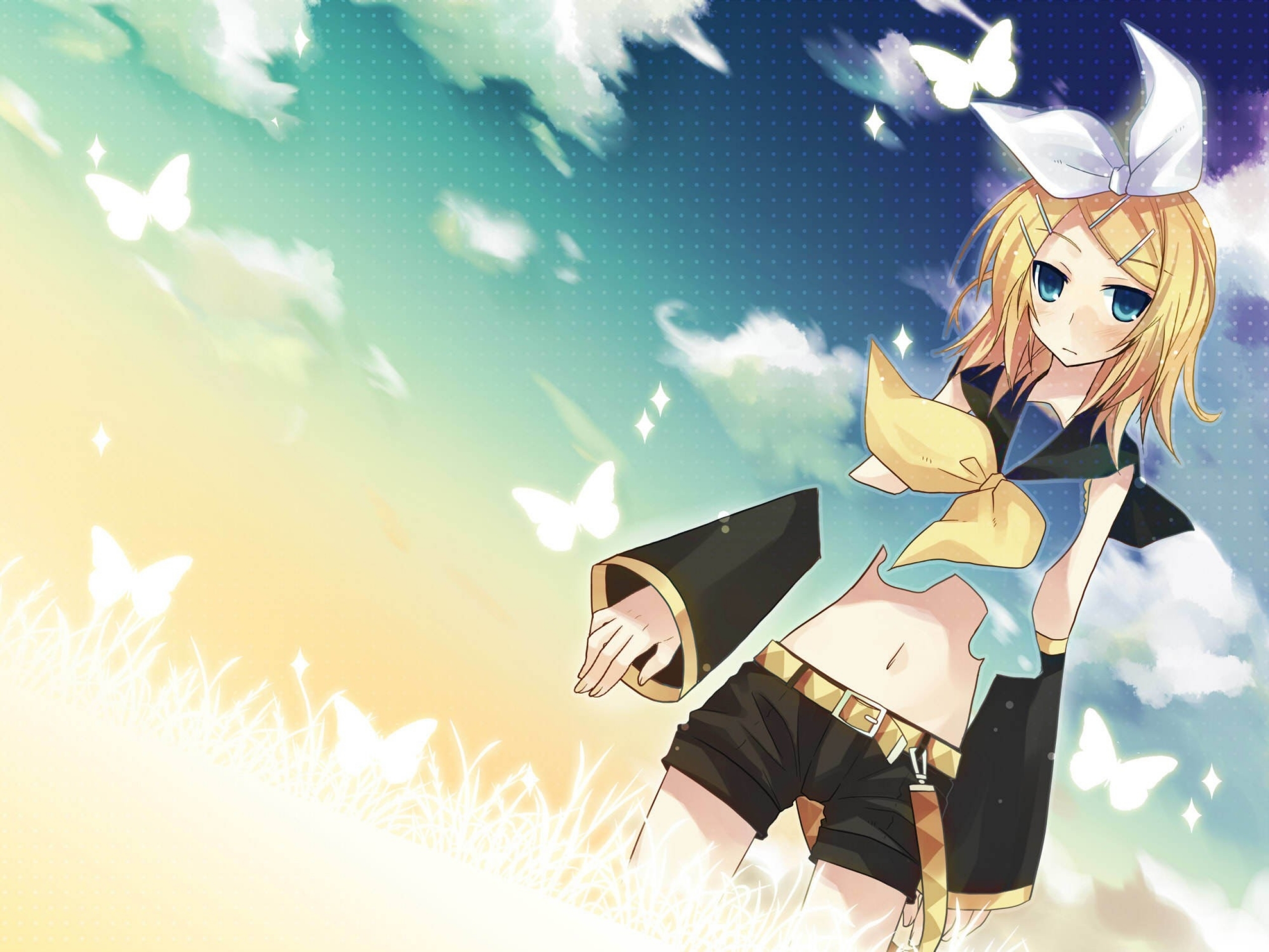 Vocaloid Kagamine Rin Detached Sleeves Wallpaper Anime HD