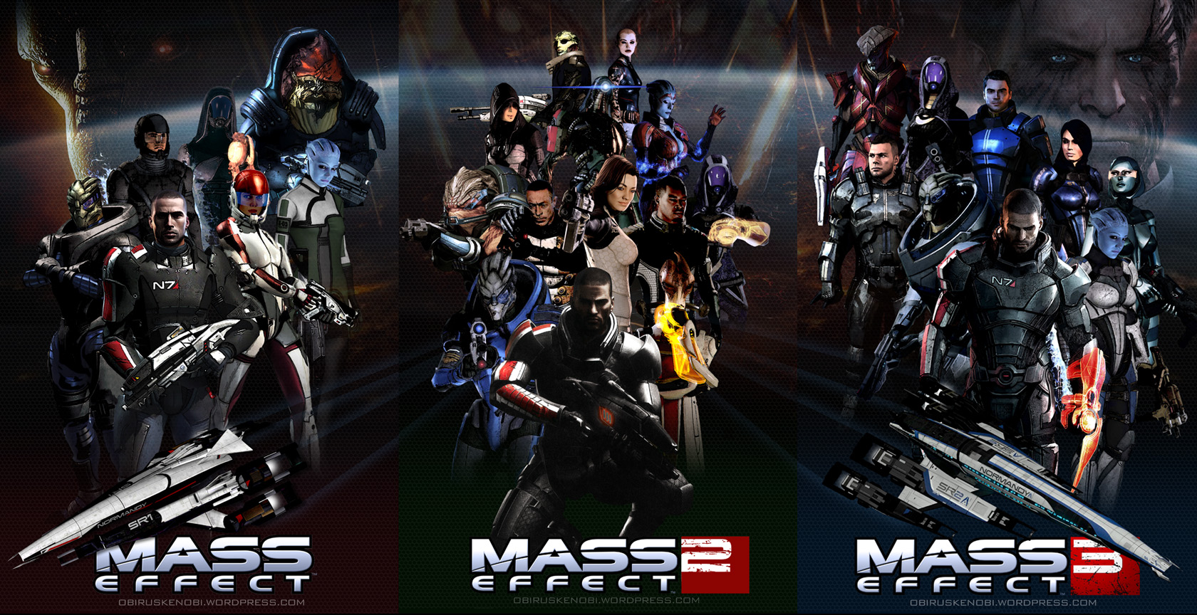 Mass Effect Trilogy Fan Art Triptych By Rs2studios