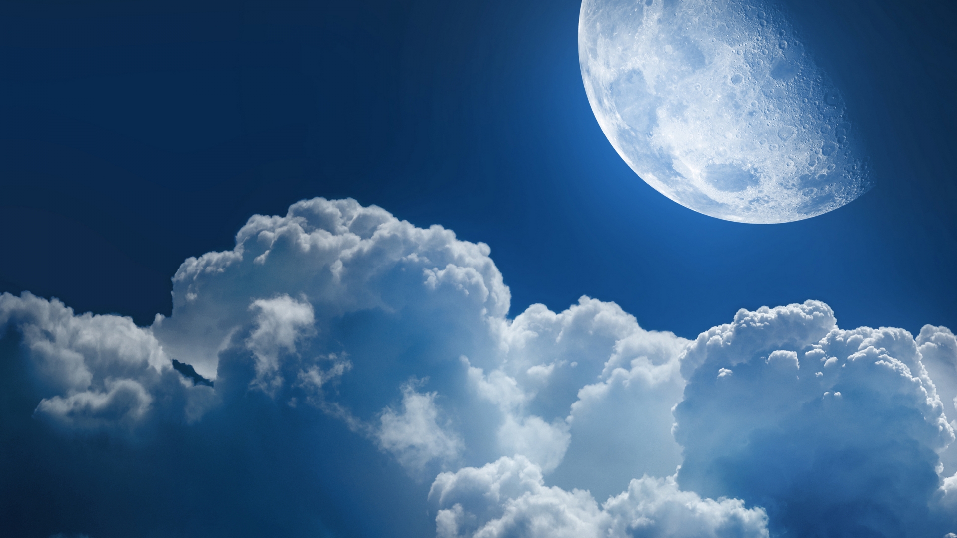 Moon Wallpaper Over The Clouds HD Desktop