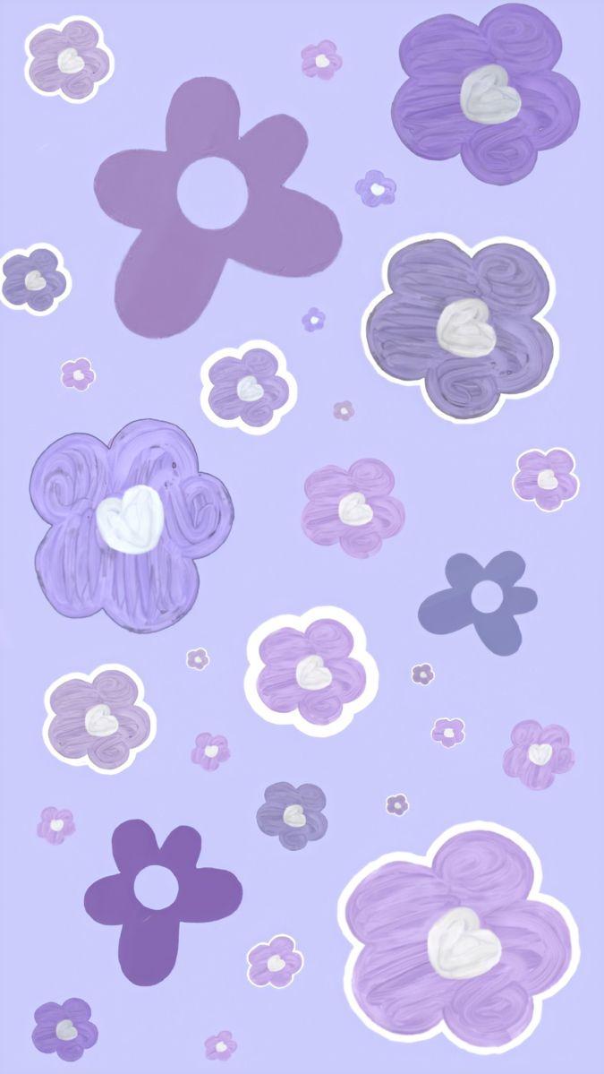Purple Aesthetic Flower Lockscreen Cute Patterns Wallpaper