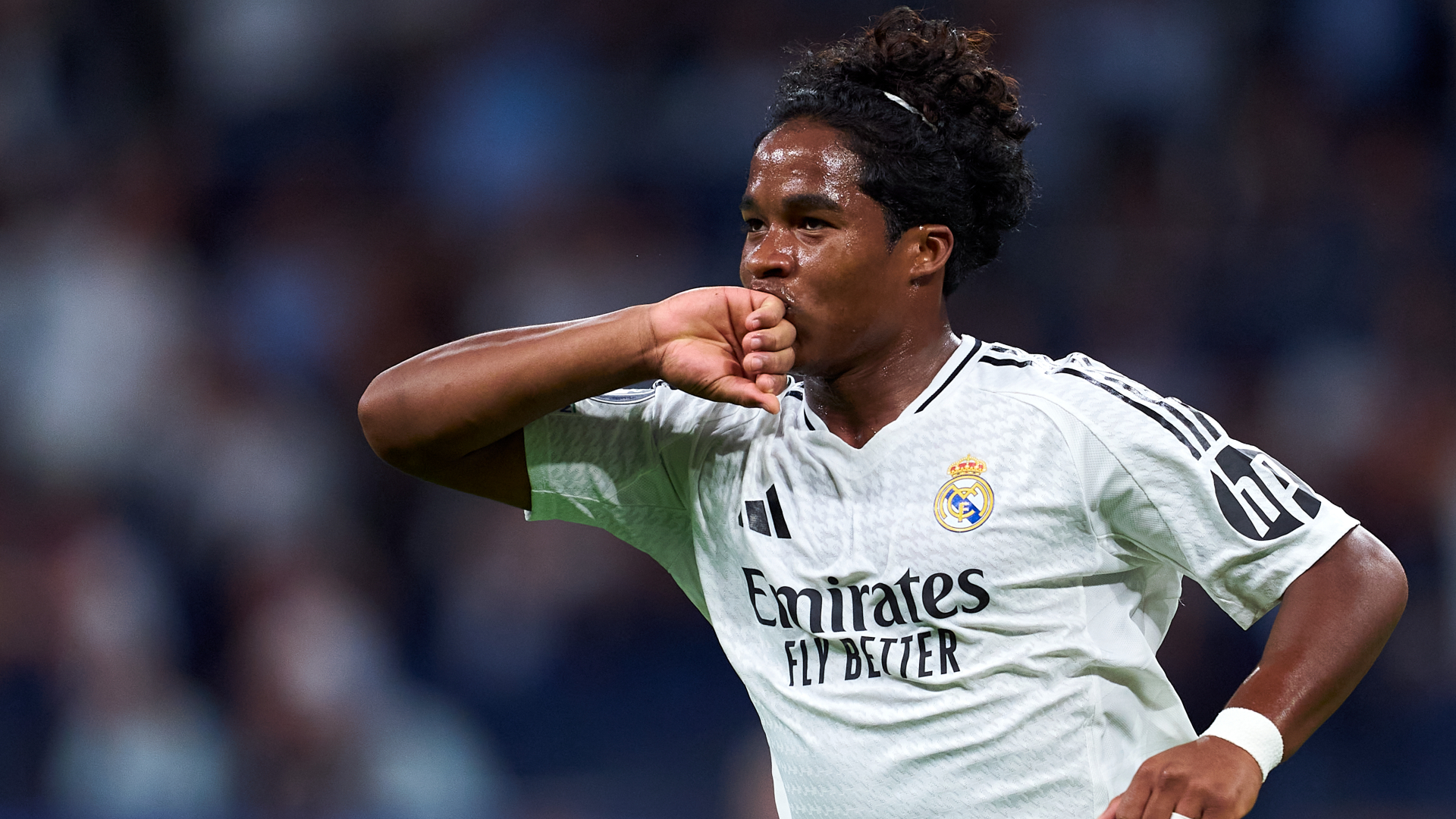 Endrick Felipe celebrates a goal for Real Madrid