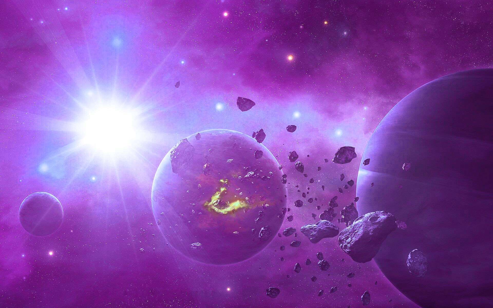 Purple Sun Space Wallpaper New HD