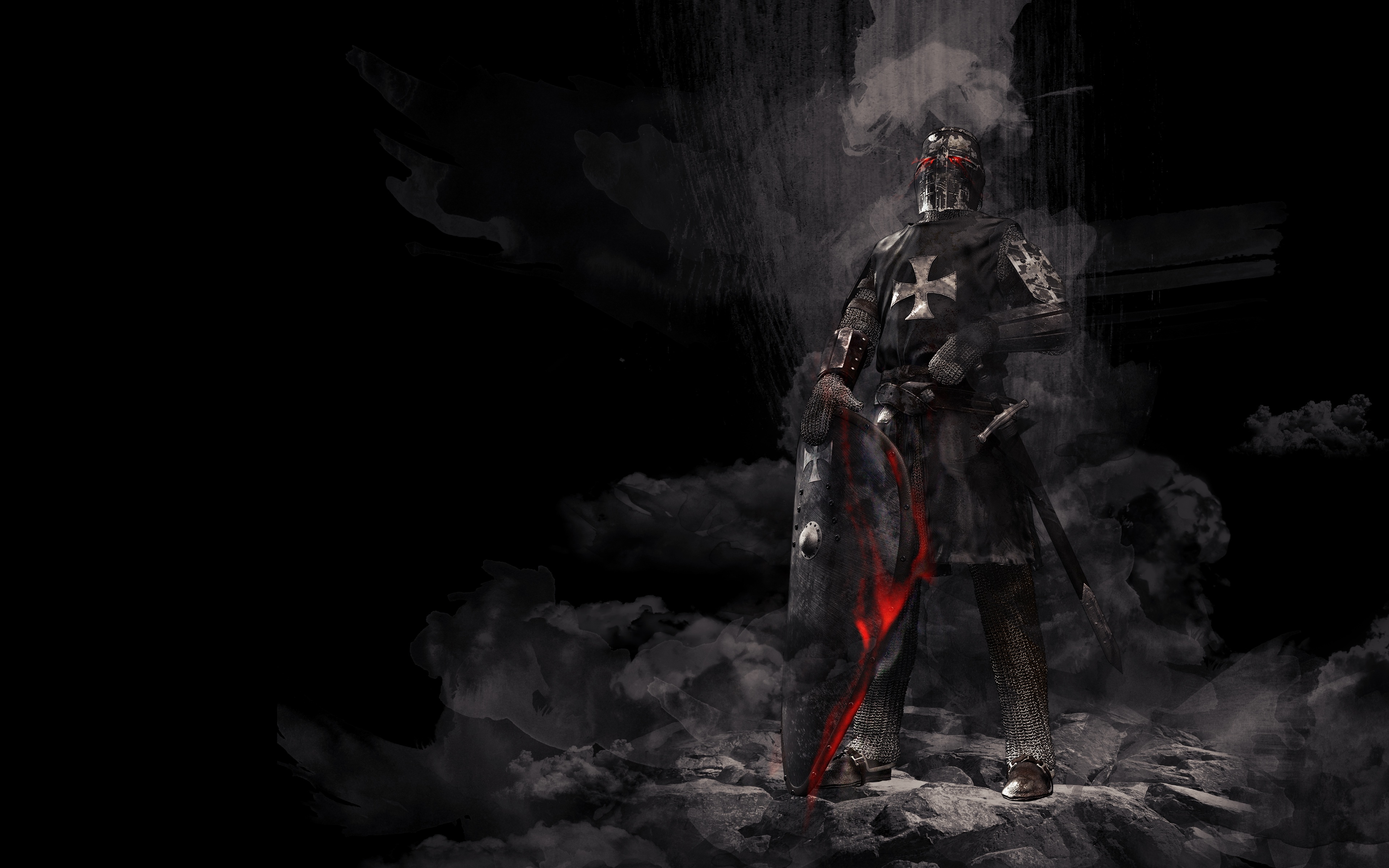 Sword Shield Fantasy Knight 4k Ultra HD Wallpaper By Yuri