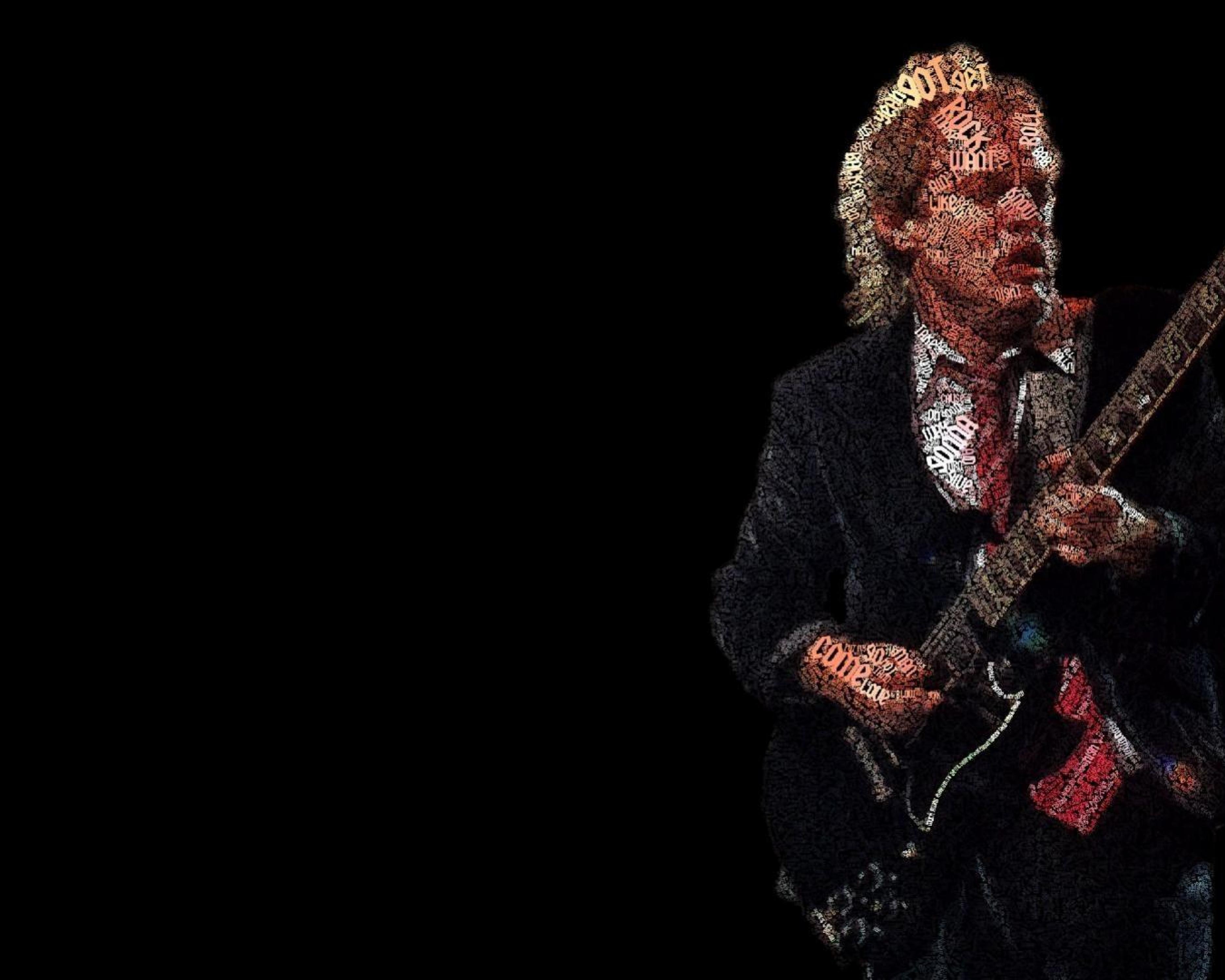Typographic Portraits Acdc Angus Young HD Wallpaper