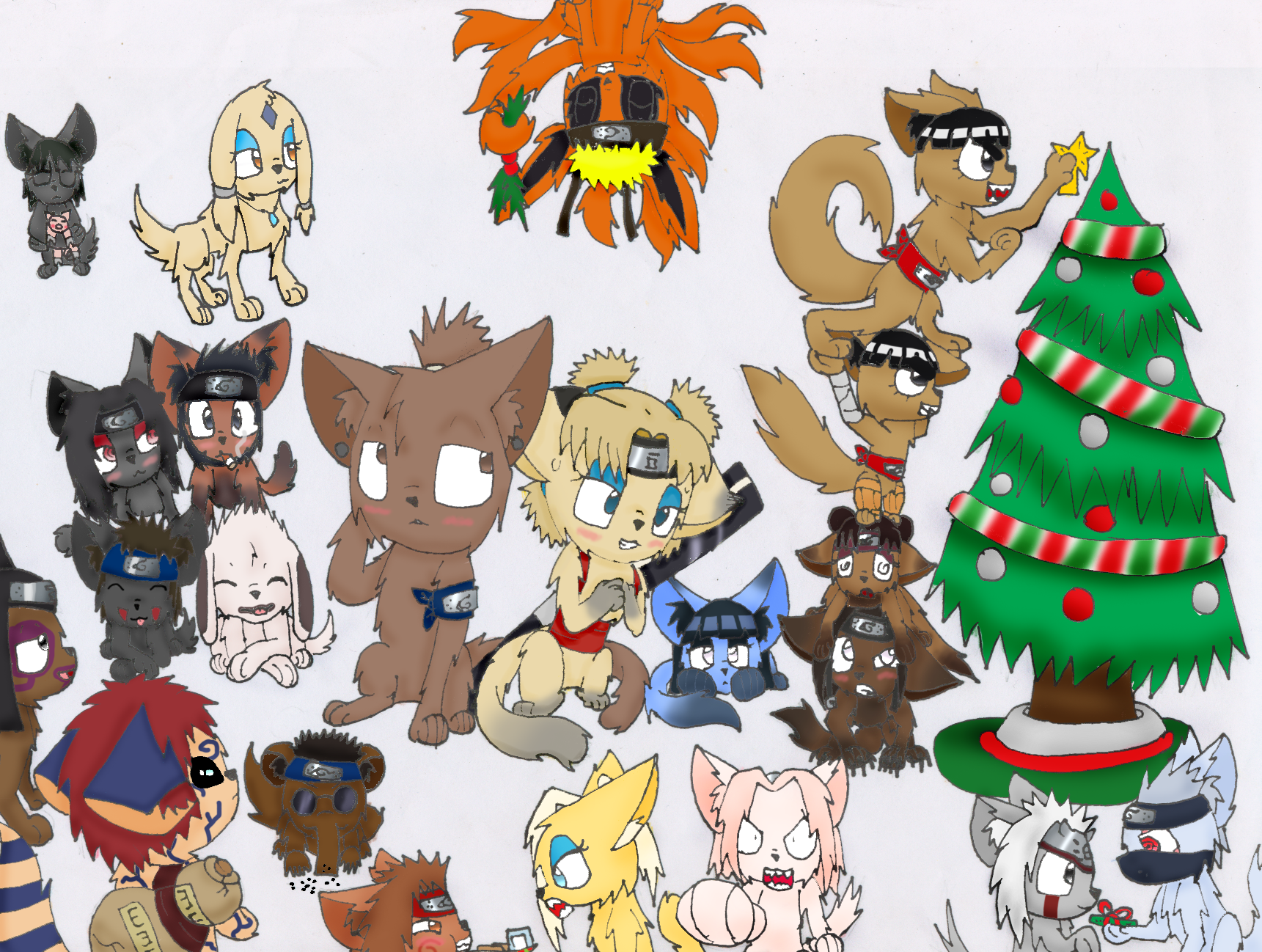 Naruto Christmas Animal Style By Kumoridragon