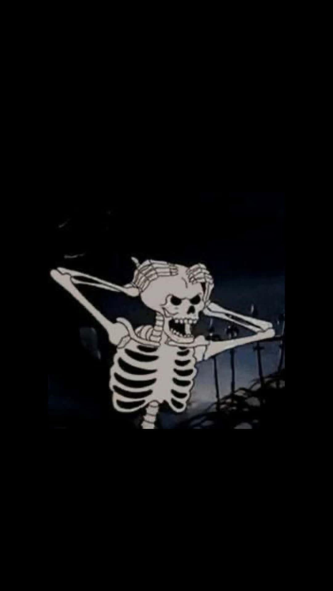 Skeleton Aesthetic Black Grunge Wallpaper