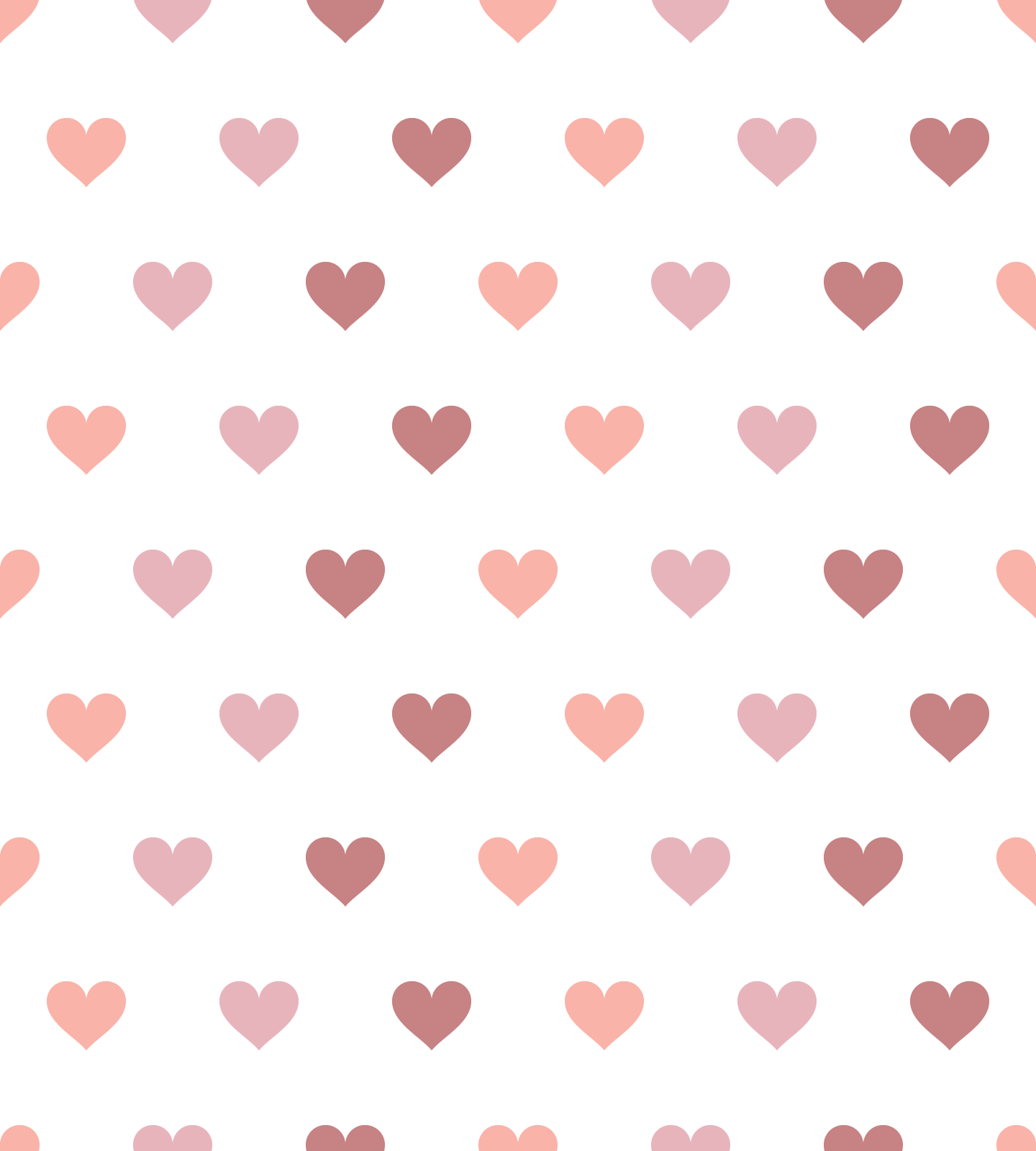 Pink Hearts Vector Pattern On White Background Wallpaper