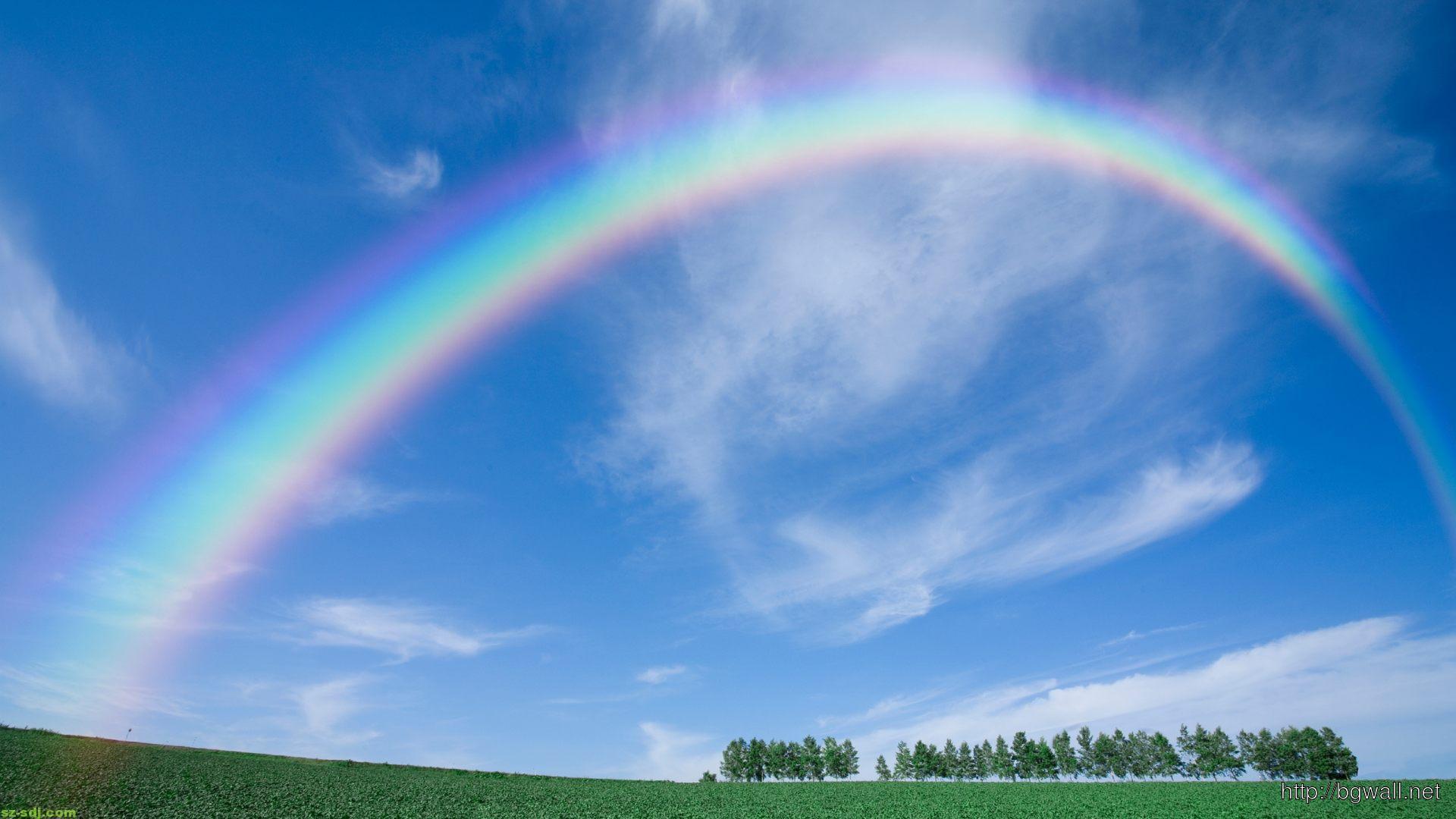 Awesome Rainbow Landscape Wallpaper Widescreen