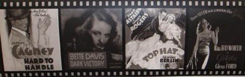 Wallpaper Border Vintage Movie Black White Film Strip